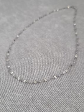 Zales Delicate Sterling Silver Petal Chain Necklace Choker 16"